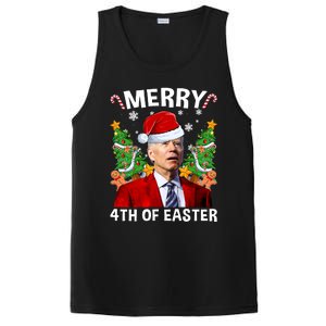 Joe Biden Christmas Santa Hat Merry 4th Of Easter Ugly Christmas Sweater PosiCharge Competitor Tank