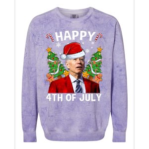 Joe Biden Christmas Santa Hat Merry 4th Of July Ugly Christmas Sweater Colorblast Crewneck Sweatshirt