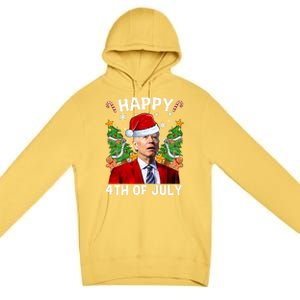 Joe Biden Christmas Santa Hat Merry 4th Of July Ugly Christmas Sweater Premium Pullover Hoodie