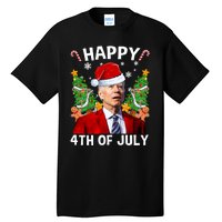 Joe Biden Christmas Santa Hat Merry 4th Of July Ugly Christmas Sweater Tall T-Shirt