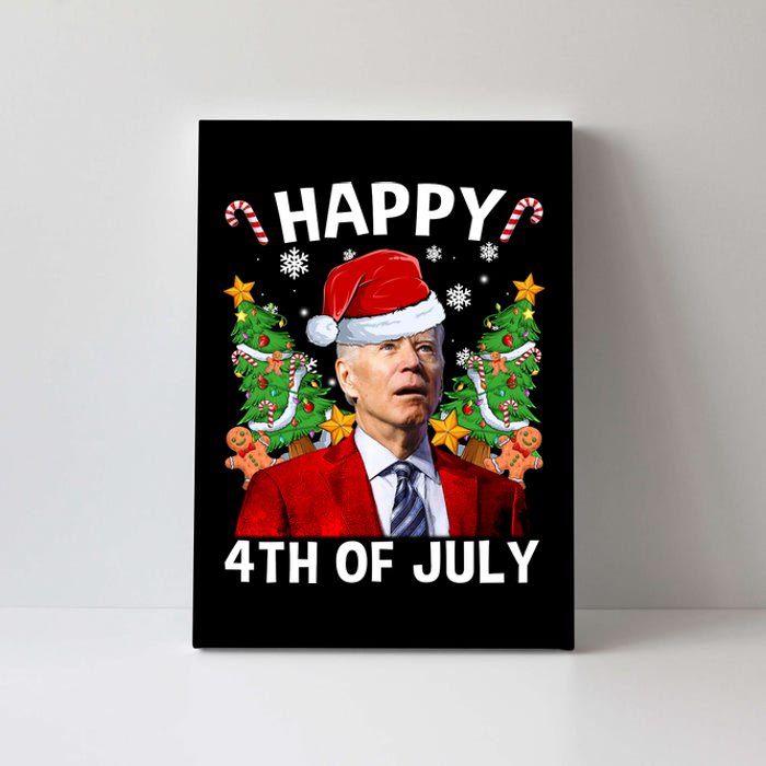 Joe Biden Christmas Santa Hat Merry 4th Of July Ugly Christmas Sweater Canvas