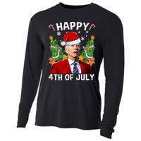 Joe Biden Christmas Santa Hat Merry 4th Of July Ugly Christmas Sweater Cooling Performance Long Sleeve Crew