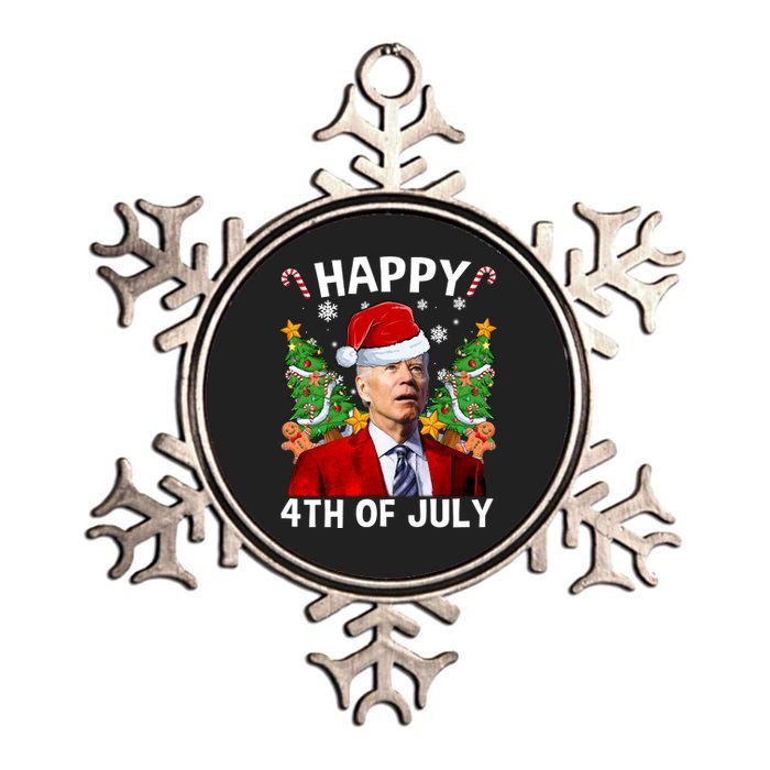 Joe Biden Christmas Santa Hat Merry 4th Of July Ugly Christmas Sweater Metallic Star Ornament