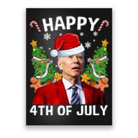 Joe Biden Christmas Santa Hat Merry 4th Of July Ugly Christmas Sweater Poster