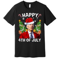 Joe Biden Christmas Santa Hat Merry 4th Of July Ugly Christmas Sweater Premium T-Shirt