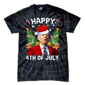 Joe Biden Christmas Santa Hat Merry 4th Of July Ugly Christmas Sweater Tie-Dye T-Shirt