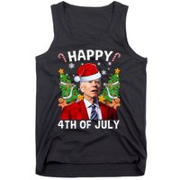 Joe Biden Christmas Santa Hat Merry 4th Of July Ugly Christmas Sweater Tank Top