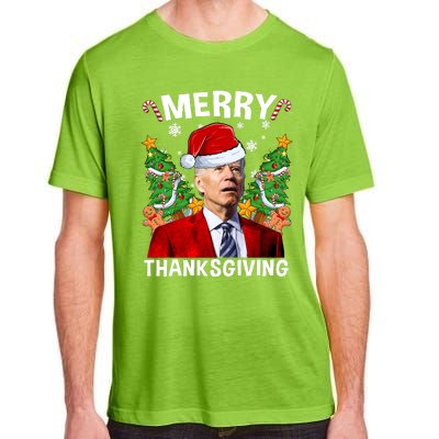 Joe Biden Christmas Santa Hat Merry Thanksgiving Ugly Christmas Sweater Adult ChromaSoft Performance T-Shirt