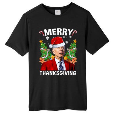 Joe Biden Christmas Santa Hat Merry Thanksgiving Ugly Christmas Sweater Tall Fusion ChromaSoft Performance T-Shirt