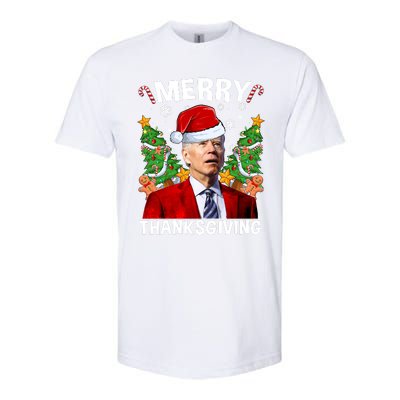 Joe Biden Christmas Santa Hat Merry Thanksgiving Ugly Christmas Sweater Softstyle CVC T-Shirt