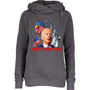 Joe Biden Confused Patriotic Merry Christmas For 4th Of July Womens Funnel Neck Pullover Hood