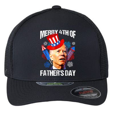 Joe Biden Confused Merry 4th Of Fathers Day Fourth Of July Flexfit Unipanel Trucker Cap