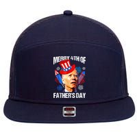 Joe Biden Confused Merry 4th Of Fathers Day Fourth Of July 7 Panel Mesh Trucker Snapback Hat