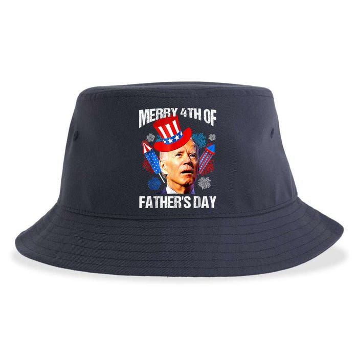 Joe Biden Confused Merry 4th Of Fathers Day Fourth Of July Sustainable Bucket Hat