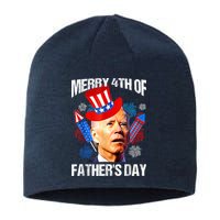 Joe Biden Confused Merry 4th Of Fathers Day Fourth Of July Sustainable Beanie