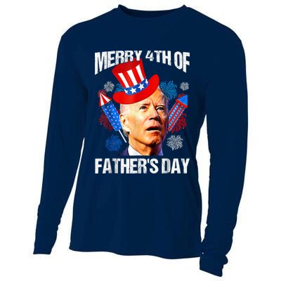 Joe Biden Confused Merry 4th Of Fathers Day Fourth Of July Cooling Performance Long Sleeve Crew