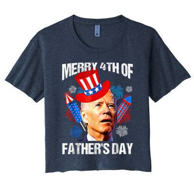 Joe Biden Confused Merry 4th Of Fathers Day Fourth Of July Crop Top
