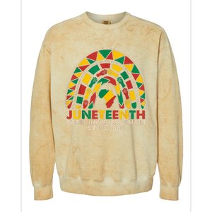 Juneteenth Breaking Chains Since 1865 Black Rainbow Colorblast Crewneck Sweatshirt