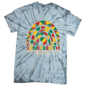 Juneteenth Breaking Chains Since 1865 Black Rainbow Tie-Dye T-Shirt