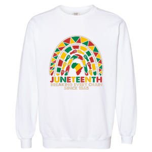 Juneteenth Breaking Chains Since 1865 Black Rainbow Garment-Dyed Sweatshirt