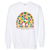 Juneteenth Breaking Chains Since 1865 Black Rainbow Garment-Dyed Sweatshirt