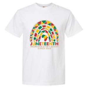 Juneteenth Breaking Chains Since 1865 Black Rainbow Garment-Dyed Heavyweight T-Shirt