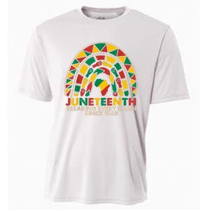 Juneteenth Breaking Chains Since 1865 Black Rainbow Cooling Performance Crew T-Shirt