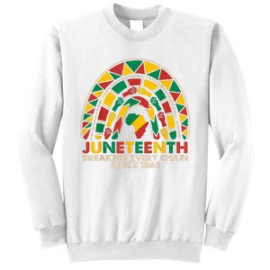 Juneteenth Breaking Chains Since 1865 Black Rainbow Sweatshirt