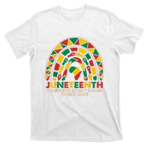 Juneteenth Breaking Chains Since 1865 Black Rainbow T-Shirt