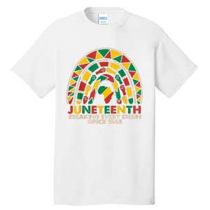 Juneteenth Breaking Chains Since 1865 Black Rainbow Tall T-Shirt