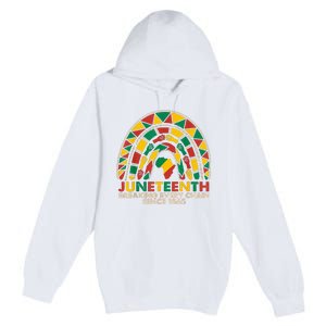 Juneteenth Breaking Chains Since 1865 Black Rainbow Premium Pullover Hoodie