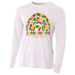 Juneteenth Breaking Chains Since 1865 Black Rainbow Cooling Performance Long Sleeve Crew