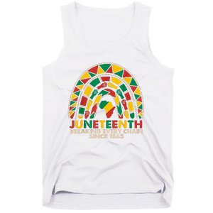 Juneteenth Breaking Chains Since 1865 Black Rainbow Tank Top