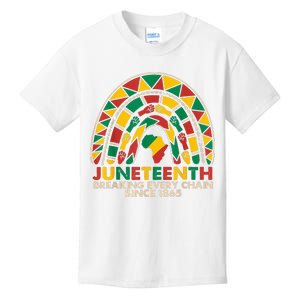 Juneteenth Breaking Chains Since 1865 Black Rainbow Kids T-Shirt