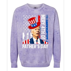 Joe Biden Confused Merry 4th Of Fathers Day Fourth Of July Colorblast Crewneck Sweatshirt