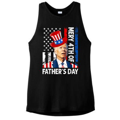 Joe Biden Confused Merry 4th Of Fathers Day Fourth Of July Ladies PosiCharge Tri-Blend Wicking Tank