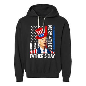 Joe Biden Confused Merry 4th Of Fathers Day Fourth Of July Garment-Dyed Fleece Hoodie