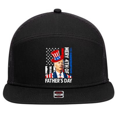 Joe Biden Confused Merry 4th Of Fathers Day Fourth Of July 7 Panel Mesh Trucker Snapback Hat