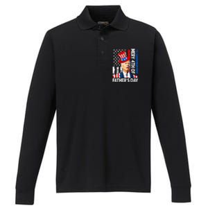 Joe Biden Confused Merry 4th Of Fathers Day Fourth Of July Performance Long Sleeve Polo