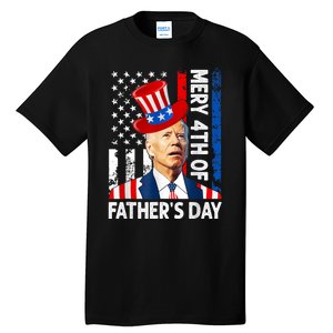 Joe Biden Confused Merry 4th Of Fathers Day Fourth Of July Tall T-Shirt