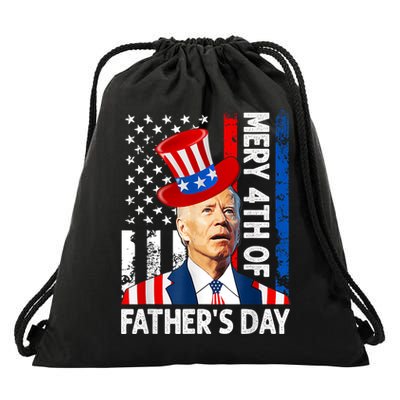 Joe Biden Confused Merry 4th Of Fathers Day Fourth Of July Drawstring Bag