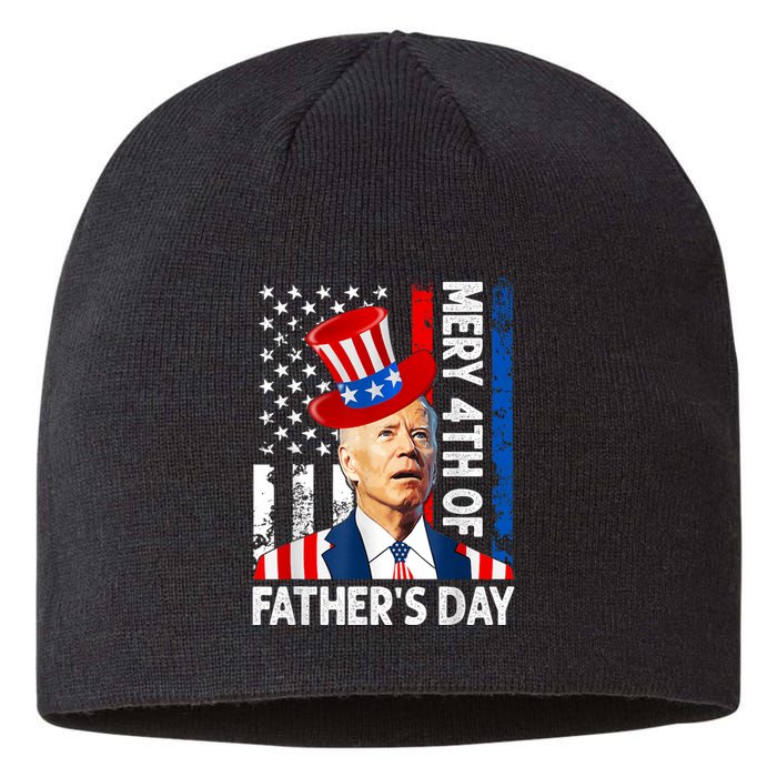 Joe Biden Confused Merry 4th Of Fathers Day Fourth Of July Sustainable Beanie