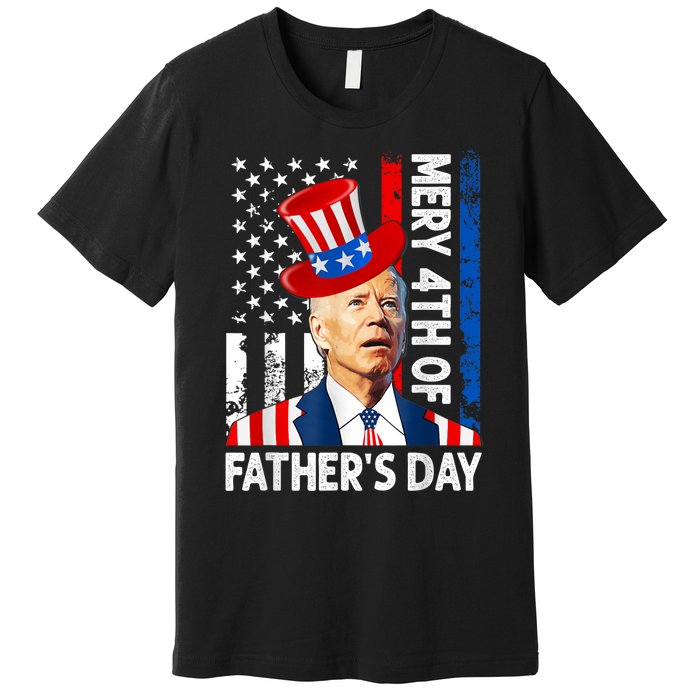 Joe Biden Confused Merry 4th Of Fathers Day Fourth Of July Premium T-Shirt