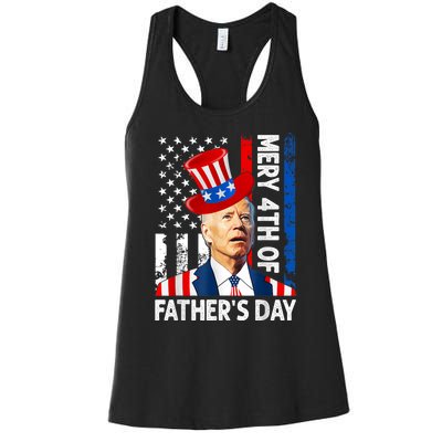 Joe Biden Confused Merry 4th Of Fathers Day Fourth Of July Women's Racerback Tank