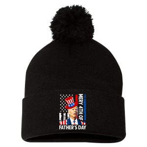 Joe Biden Confused Merry 4th Of Fathers Day Fourth Of July Pom Pom 12in Knit Beanie