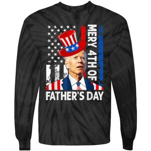 Joe Biden Confused Merry 4th Of Fathers Day Fourth Of July Tie-Dye Long Sleeve Shirt