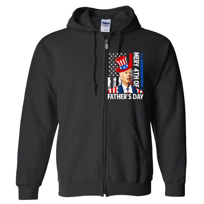 Joe Biden Confused Merry 4th Of Fathers Day Fourth Of July Full Zip Hoodie