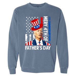 Joe Biden Confused Merry 4th Of Fathers Day Fourth Of July Garment-Dyed Sweatshirt