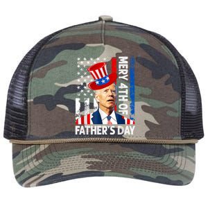 Joe Biden Confused Merry 4th Of Fathers Day Fourth Of July Retro Rope Trucker Hat Cap