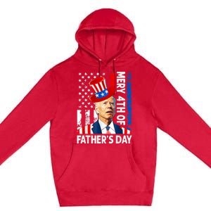 Joe Biden Confused Merry 4th Of Fathers Day Fourth Of July Premium Pullover Hoodie